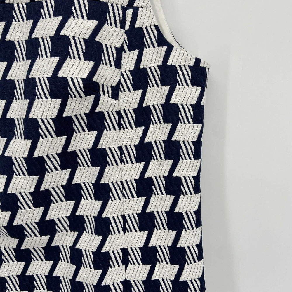 Ann Taylor Factory Blue White Herringbone Dress - Picture 3 of 6